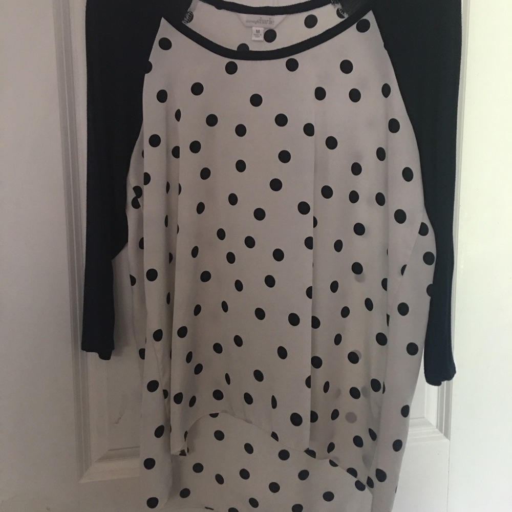 High-low raglan style top